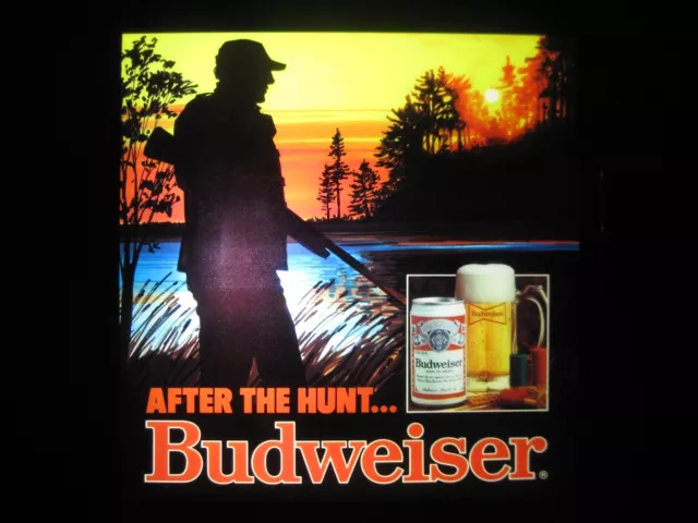 Vintage Budweiser “After the Hunt…” Lighted Bar Sign Man Cave Décor