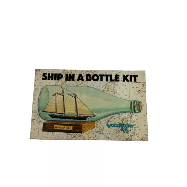 Vintage 1980 Ship in a Bottle Kit #201 Woodkrafter Kits