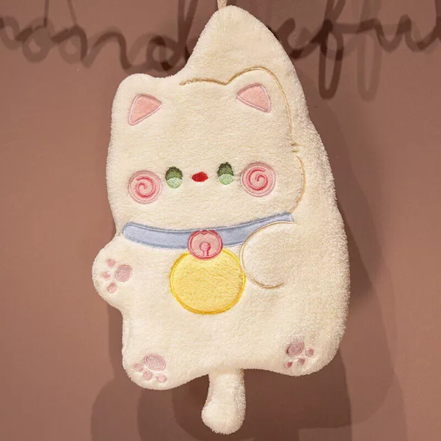 Cat Wipe Towel Hanging Coral Plush Soft and Water Absorbent Children's Towel New