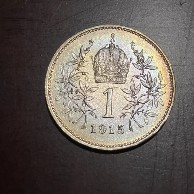 Pièces de monnaie argent Autriche 1 korona  1915