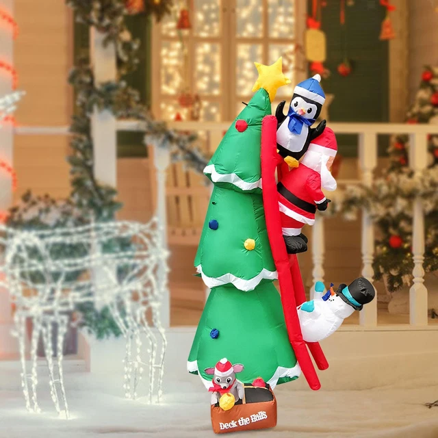 Échelle d'escalade gonflable de Noël de 6 pieds pour décor de vacances de