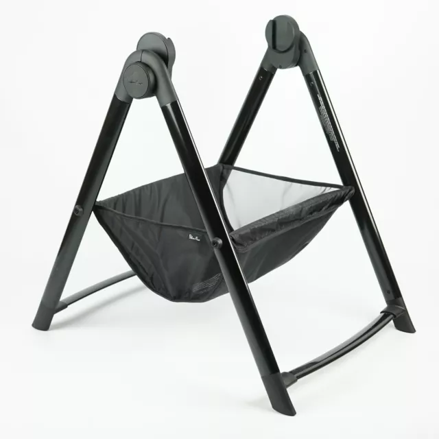 Silver Cross Wave Coast Folding Carrycot Bassinet Stand Baby Nursery Black New