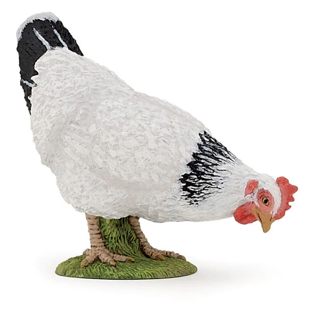 PAPO Farmyard Friends Pecking White Hen Toy Figure, White (51160)