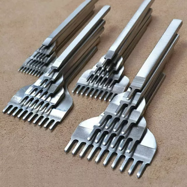 3/4/5/6mm Locher Leder Handwerk Werkzeuge DIY Stanzwerkzeug Set Loch Nähte Zinke