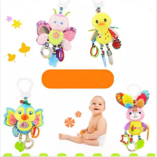 Baby Infant Rattles Plush Animal Stroller Hanging Bell Play Toy Doll Soft Bed B 3