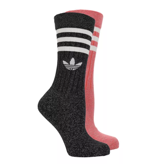 adidas Originals Mid Cut Glitter Crew Socks Womens Size M  Athletic Casual GD345