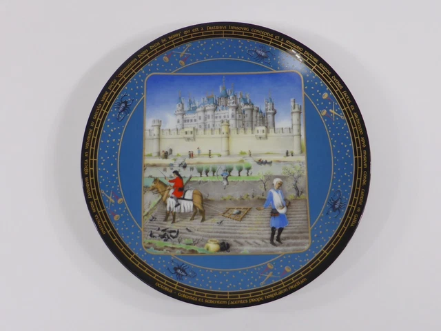 Plato de colección Henri d ́Arceau & Fils Limoges Jean Dutheil mes octubre (109)