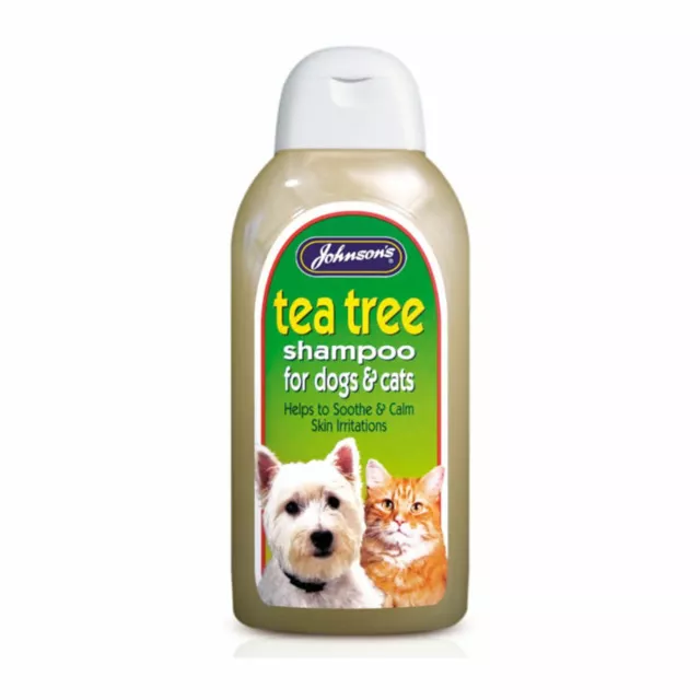 Johnsons Thé Arbre Apaise Alm Peau Irritations Manteau Soin pour Chien 200ml