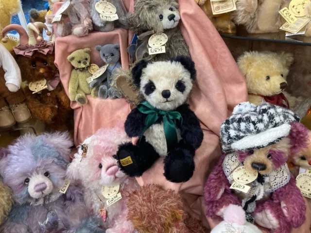 Merrythought Antique Panda Mohair Teddy 10 inches - BEAR SHOP