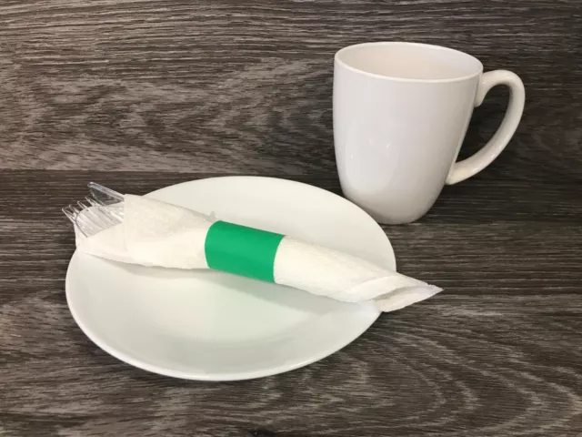 Raise® 4.25x1.5 Kelly Green Napkin Bands(500)Self Adhesive Ship Free(0.016/pc)