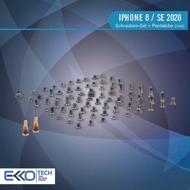 ✅ Komplettes Schrauben Set Ersatz für iPhone 8 / SE 2020 Pentalobe Screw Gold ✅