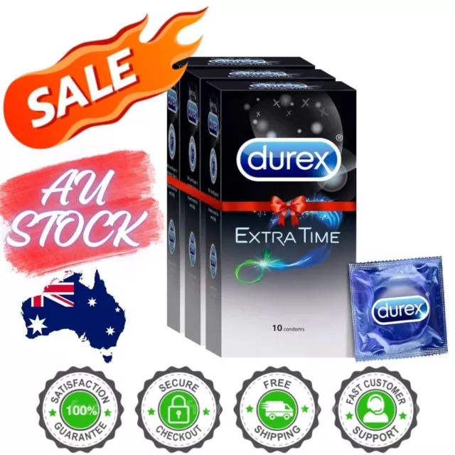 Durex Extended Pleasure Extra Time Condoms Sex Last Longer 30 Condom NEW!!!!!!!!