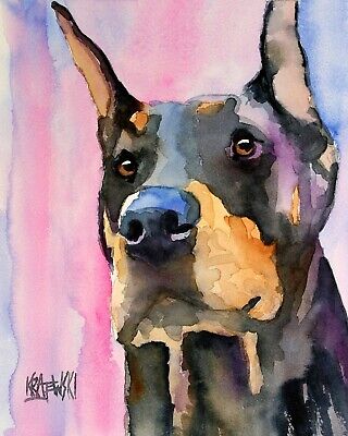 Dog Photo Frame Doberman Pinscher New Fast Shipping Painted by Frank Bolle 