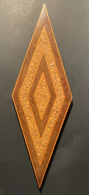 Vintage MCM Layered Wood Wall Hanging Art Diamond Shape Cork Concentric Retro