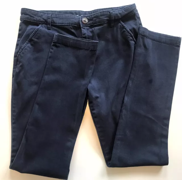 Old Navy Women's Chino Pants Navy Skinny Stretch Flat Front Pockets Size 16