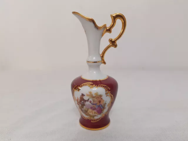 Small French Limoges Porcelain Ceramic Victorian Style Art Decorative Vase Jug