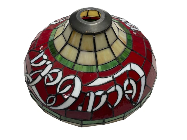 Coca Cola Stained Glass Torchiere Light Lamp Shade 14"