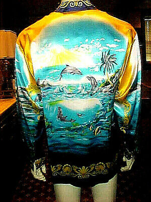 Nwt Mens Creme De Silk Beautiful Silk Shirt Style Sea World 8034 Large