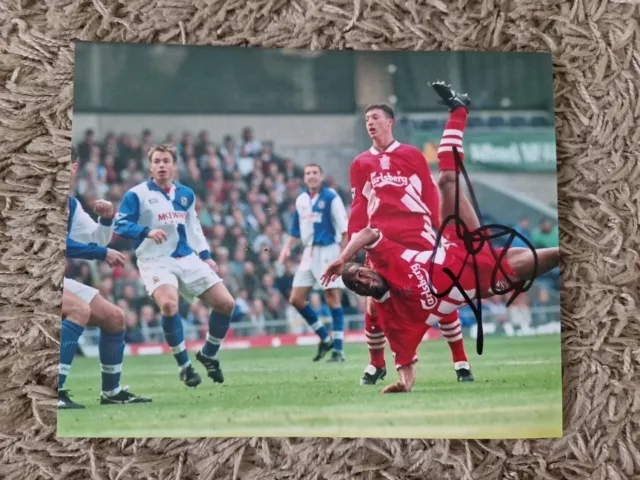 John Barnes Signed 10x8 Liverpool Football Photo, Anfield *COA*