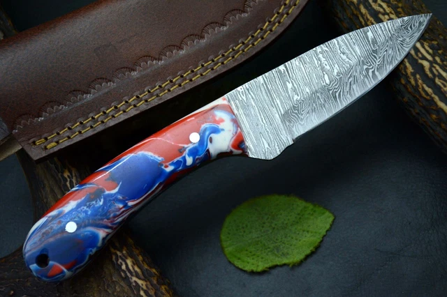 8.3" OAL Custom Hand Forged Damascus Steel Hunting Knife Handmade (Q293-G) 3