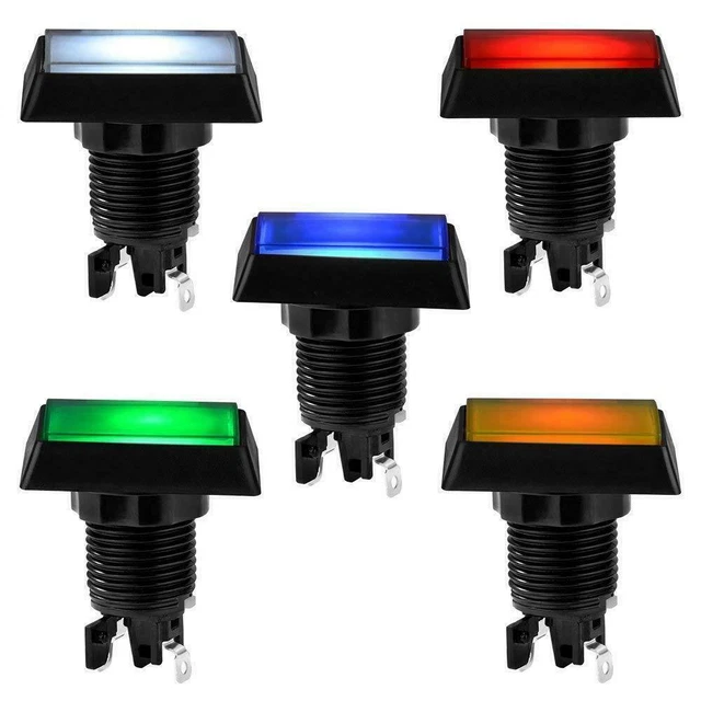 Arcade Square Rectangle Push Buttons Illumilated LED With Microswitch 30*50mm