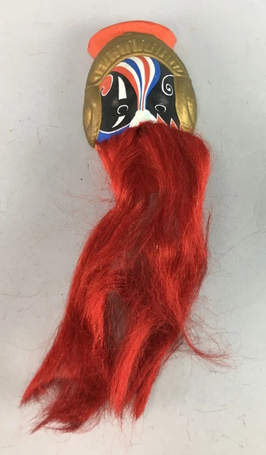 Chinese Noh Mask Hanging Display Traditional Play Pottery Vtg Folk Item OM11
