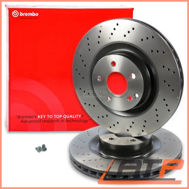 2X Brembo Coated Brake Disc Ø350 Drilled Front For Mercedes S-Class W221 C216