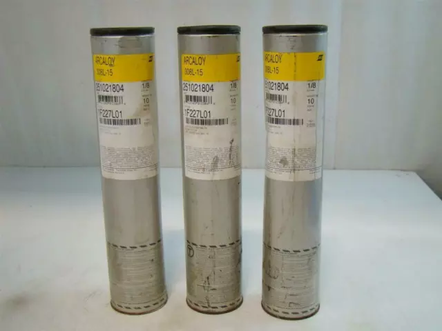 (3) Arcaloy 1/8in 308L-15 Welding Rod 251021804