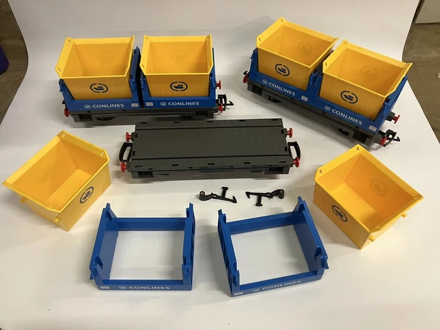 Playmobil lot de 3 wagons benne