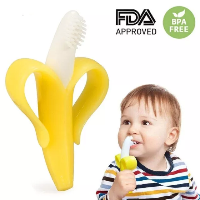 2 Pack Yellow Banana Toothbrush Training Teether Toothbrush for  Babyv&Toddler