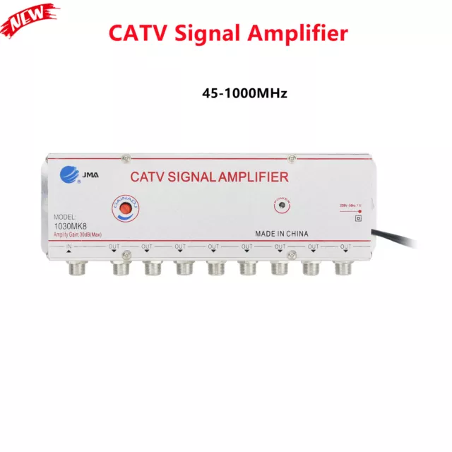 JMA 1030MK8 Cable TV Signal Booster CATV Signal Amplifier 1 IN 8 OUT 30DB 220V