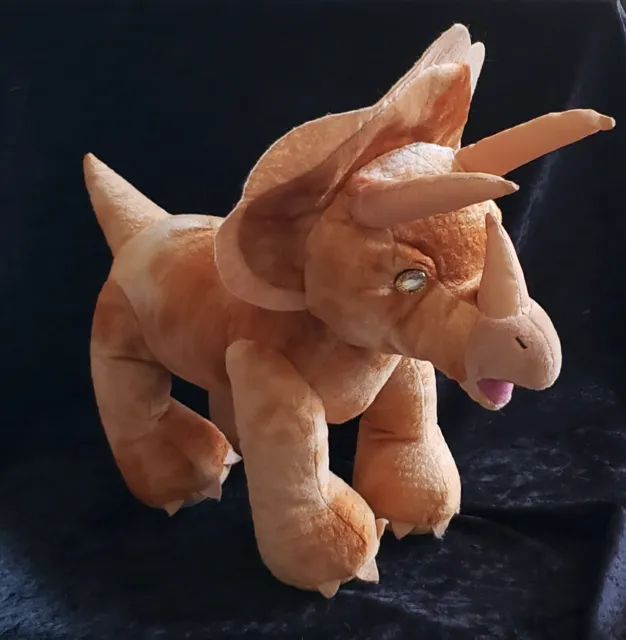 Build a Bear BAB Triceratops Dinosaur Plush 2016 17" Stuffed Animal Gold Bronze