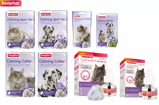 Beaphar Calming Pet Range Dog Cat Stress Reduction Calm Spot On Collars