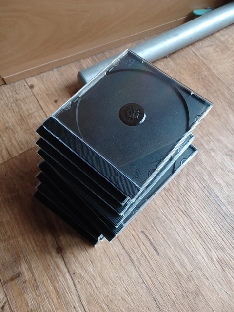 15 x CD DVD standard Jewel Cases with Black Tray - used