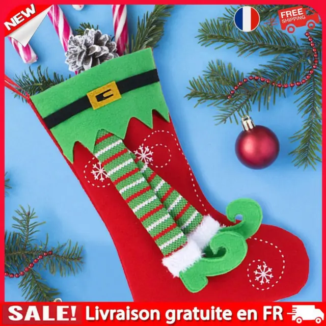 Christmas Elf Legs Snack Bag Festival Theme Xmas Tree Decorations (Green)