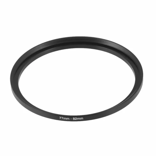 Metal Camera Lens Filter Step Up Ring Adapter 77mm to 82mm for Camera Black 1pcs