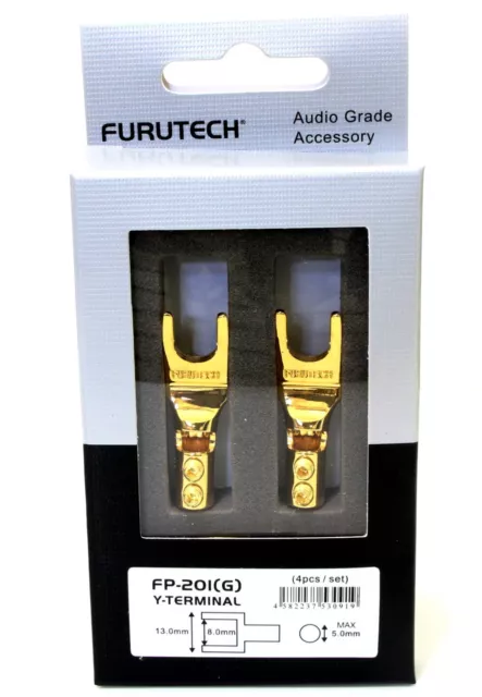 Furutech FP-201 (G) GOLD Plated Speaker Cable Y Spade plugs Terminal *4pcs