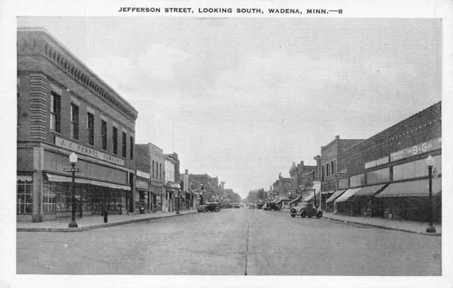 WADENA Minnesota postcard Jefferson Street downtown view US USA
