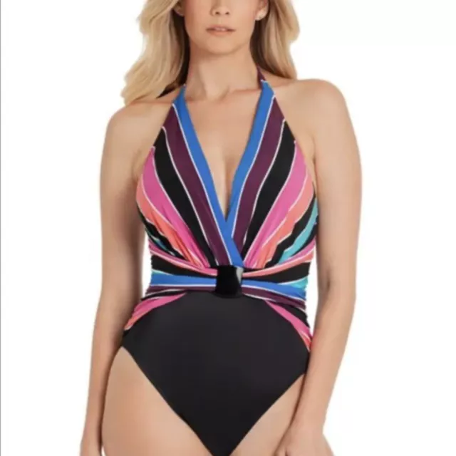 Magicsuit By Miraclesuit Size 8 Prism Angelina Swimsuit One-piece EUC Black