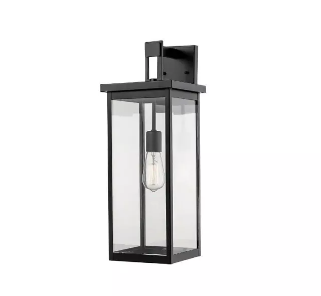 Millennium Lighting 22" Black Outdoor Wall-Light Sconce with Clear Glass Shade