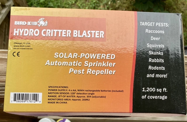 Hydro Critter Blaster Animal Sprinkler Repeller Scarecrow Motion Activated Solar