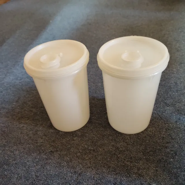 Vintage Tupperware 2  Store And Pour Round Tall Storage Containers