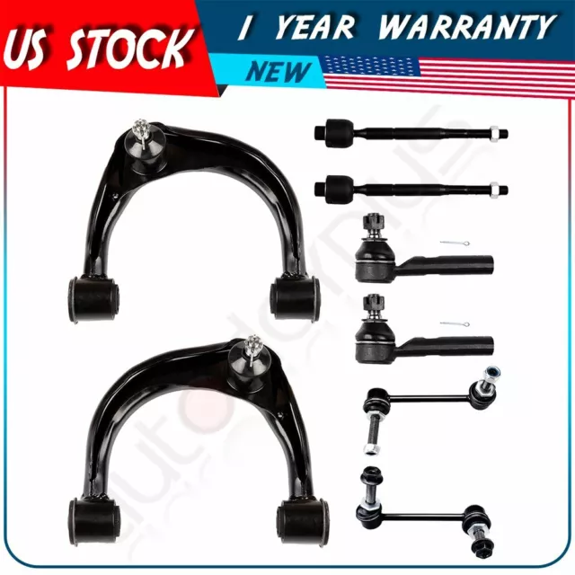 For LEXUS GX470 TOYOTA FJ CRUISER Front Sway Bars Upper Control Arms Tie Rods x8