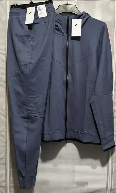 NWT Nike Tech Fleece Windrunner Tracksuit Full Set Blue Hoodie Joggers Size XL