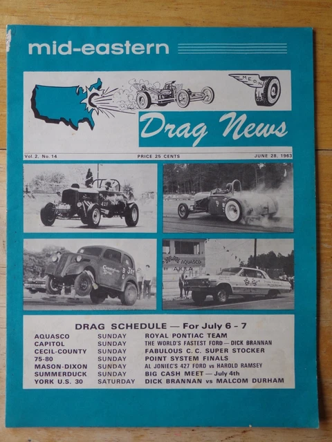 1963 Mid-Eastern Drag News-"SNEAKY" Pete-Ronnie Sox vs Arnie Beswick-Tex Randall 1963 Mid-Eastern Drag News-"SNEAKY" Pete-Ronnie Sox vs Arnie Beswick-Tex Randall