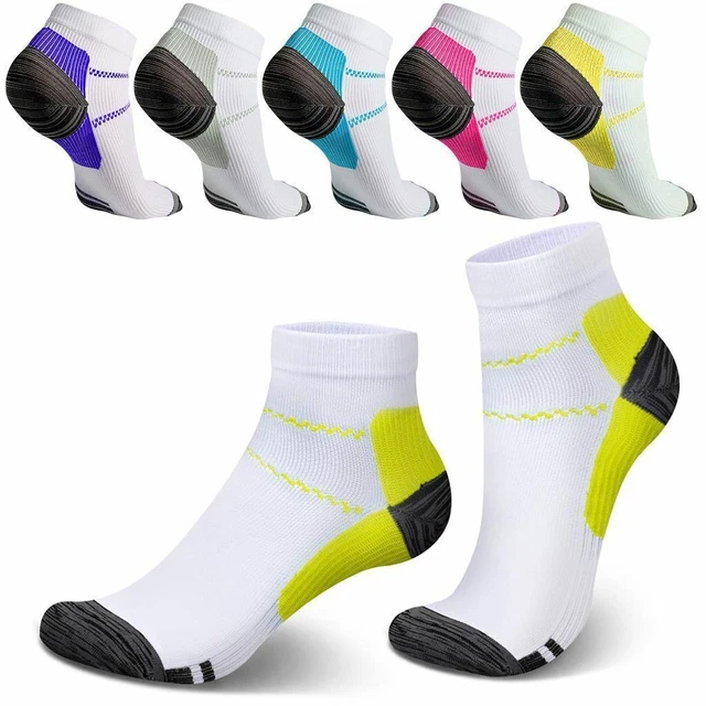 5 PAIRS COMPRESSION Socks Plantar Fasciitis Arch Ankle Running Support