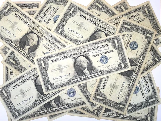 One Note 1935/1957 Blue Seal $1 Dollar Silver Certificate, VG/VF Circulated