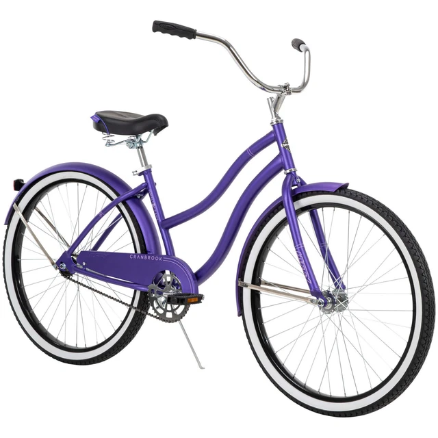 Women'S Beach Cruiser Bike Purple Comfortably Padded Seat Cruiser Handlebar