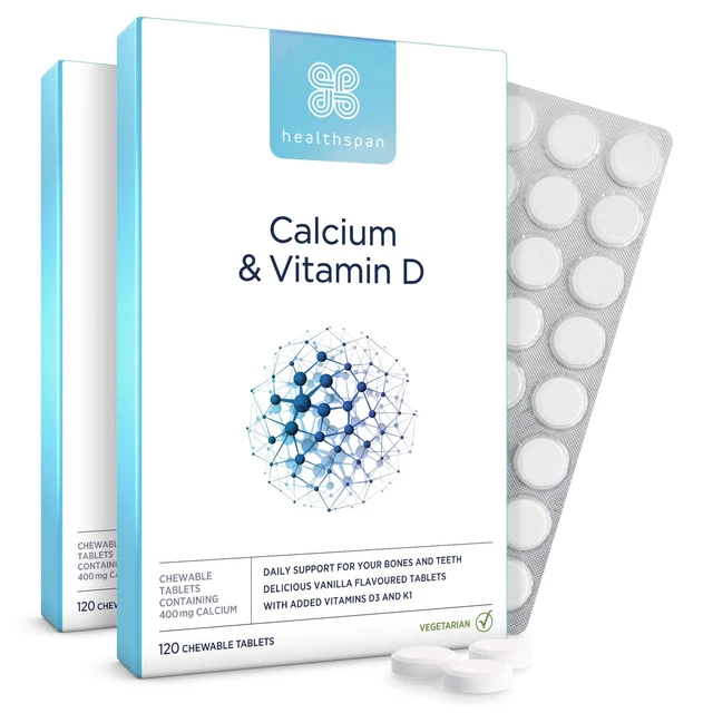 HEALTHSPAN CALCIUM VITAMIN D3 K Chewable Tablets Vanilla 240 Count £25. ...
