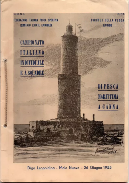 1955  Livorno – Campionato Italiano Di Pesca Marittima A Canna – Pescatori Sport